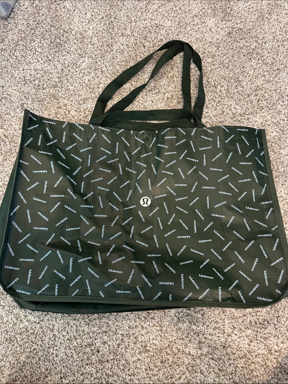Large Lululemon Dark Green Logo Tote Bag